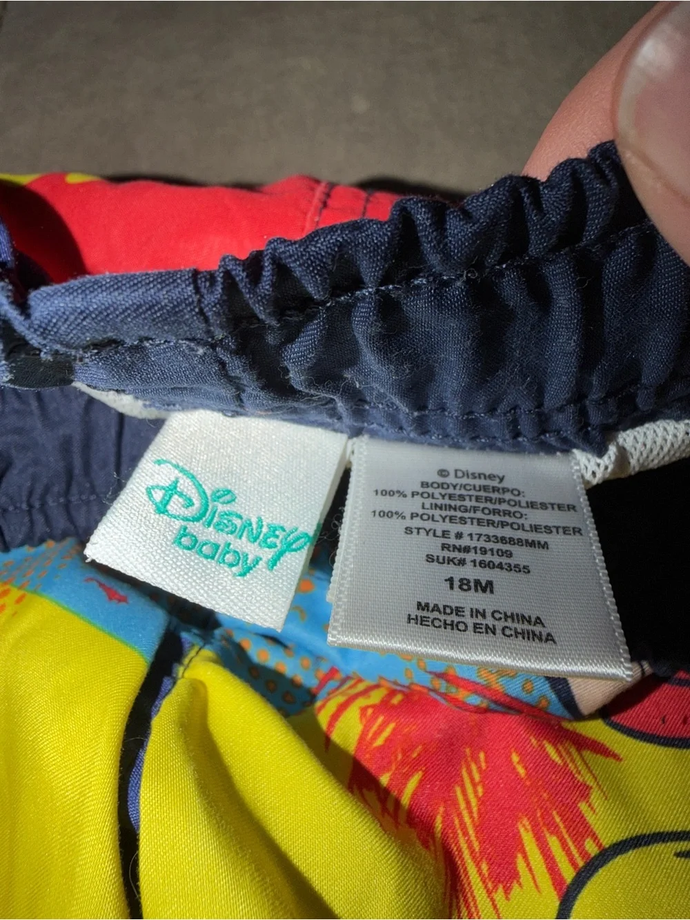 Disney Baby Mickey Mouse Swim Trunks Boys 18M Tropical